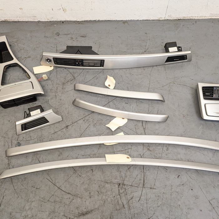 BMW E92 335i 328i Brushed Aluminum Non-iDrive Interior Trim Set