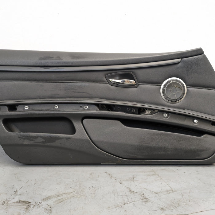 BMW E92 E93 335i 328i Left/Driver Side Front Black Leather Door Panel Card 7154587