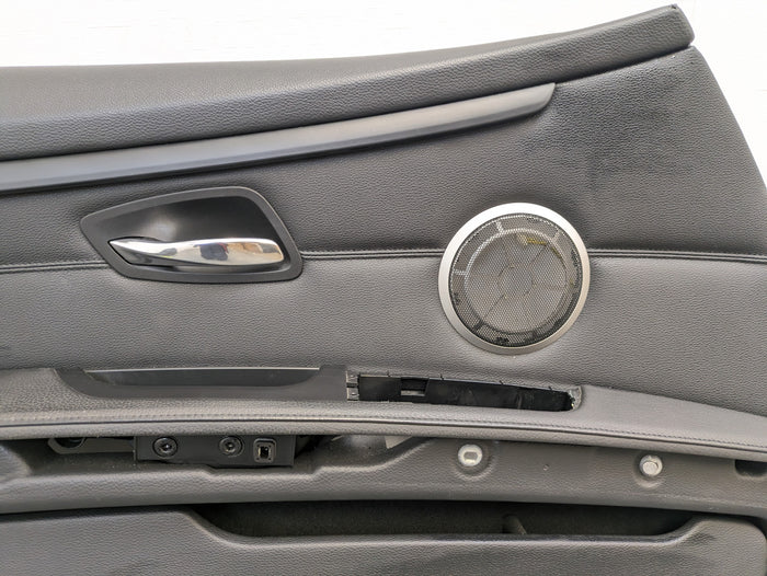 BMW E92 E93 335i 328i Left/Driver Side Front Black Leather Door Panel Card 7154587