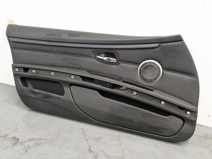 BMW E92 E93 335i 328i Left/Driver Side Front Black Leather Door Panel Card 7154587