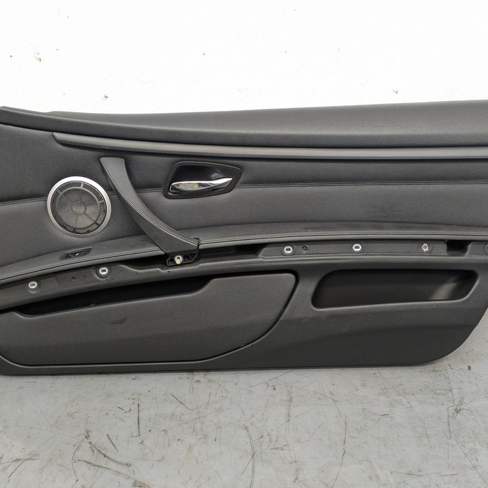 BMW E92 E93 335i 328i Right/Passenger Side Front Black Leather Door Panel Card 7154587