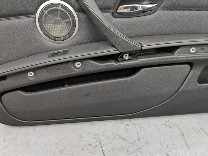BMW E92 E93 335i 328i Right/Passenger Side Front Black Leather Door Panel Card 7154587