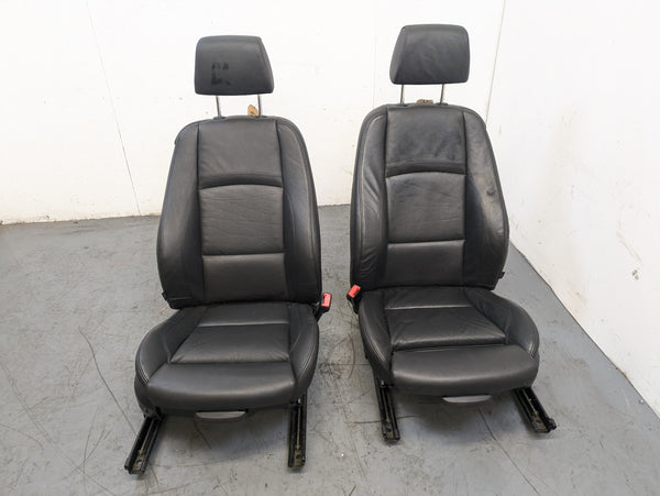 BMW E92 335i 328i Front Black Leather Heated Sport Seats