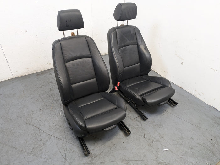 BMW E92 335i 328i Front Black Leather Heated Sport Seats