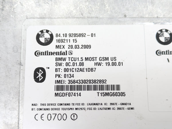 BMW E92 E90 E91 E93 3 Series Bluetooth Telematics Control Module 9205892