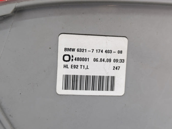 BMW E92 335i 328i M3 Pre-LCI Left Outer Quarter Panel Tail Light 7174403/7174407