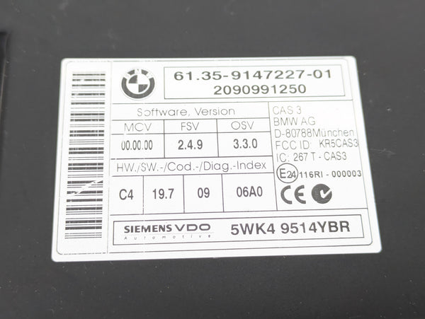 BMW E92 E90 E91 E93 3 Series Car Access System/CAS3 Module 9147227