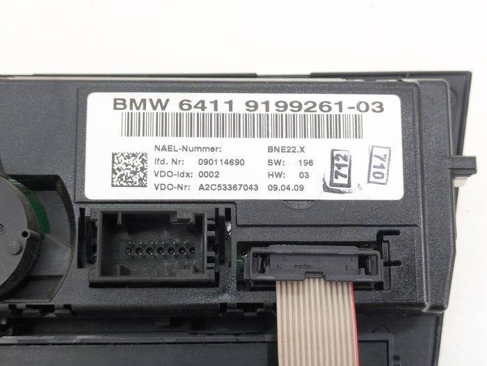 BMW E92 E93 E90 E91 3 Series HVAC Climate Control Panel/Heated Seat Buttons 9199261