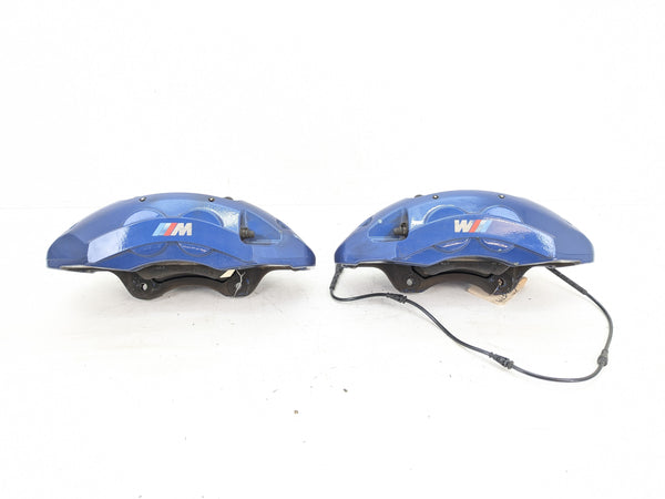 BMW E70 E71 X5 X6 M Front Blue Brake Calipers Set Pair Left Right 34117847241
