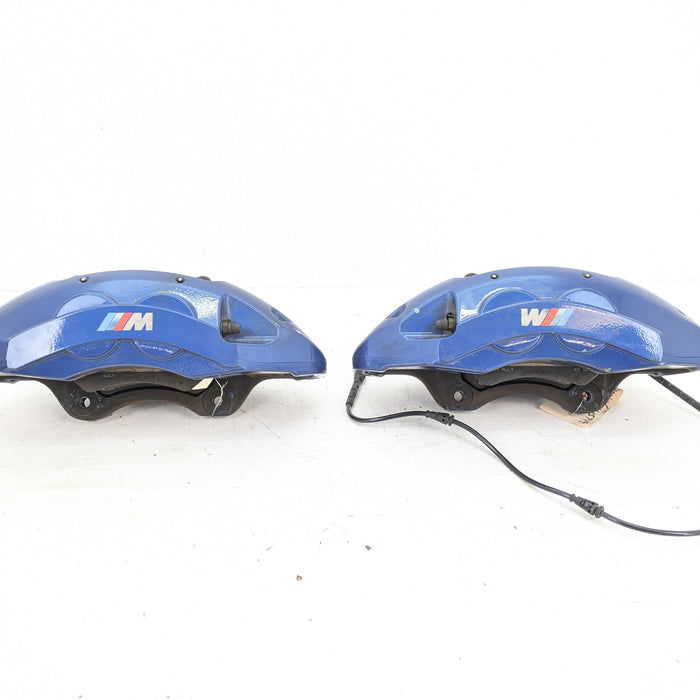 BMW E70 E71 X5 X6 M Front Blue Brake Calipers Set Pair Left Right 34117847241