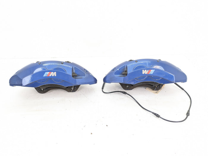 BMW E70 E71 X5 X6 M Front Blue Brake Calipers Set Pair Left Right 34117847241