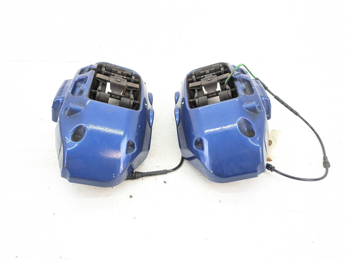 BMW E70 E71 X5 X6 M Front Blue Brake Calipers Set Pair Left Right 34117847241