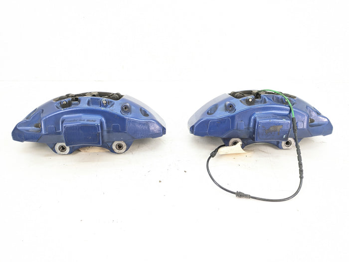 BMW E70 E71 X5 X6 M Front Blue Brake Calipers Set Pair Left Right 34117847241