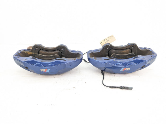 BMW E70 E71 X5 X6 M Front Blue Brake Calipers Set Pair Left Right 34117847241