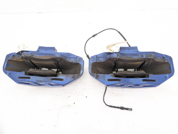 BMW E70 E71 X5 X6 M Front Blue Brake Calipers Set Pair Left Right 34117847241