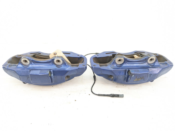 BMW E70 E71 X5 X6 M Front Blue Brake Calipers Set Pair Left Right 34117847241