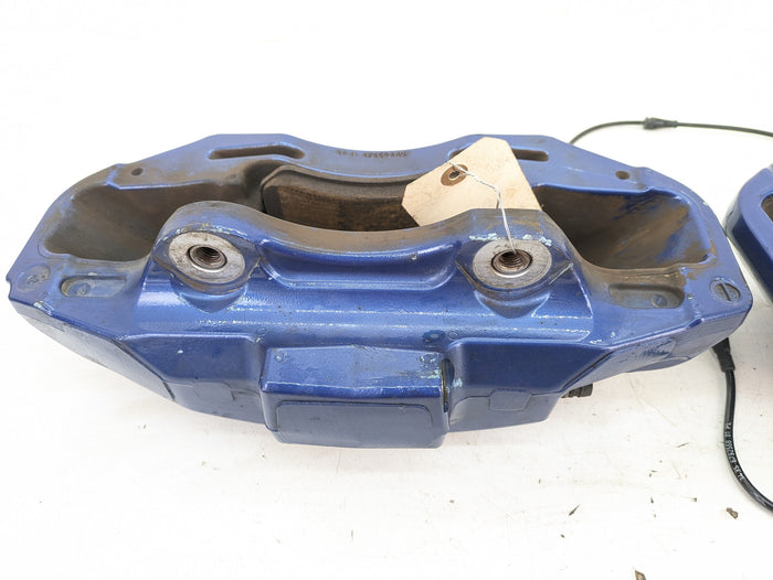 BMW E70 E71 X5 X6 M Front Blue Brake Calipers Set Pair Left Right 34117847241