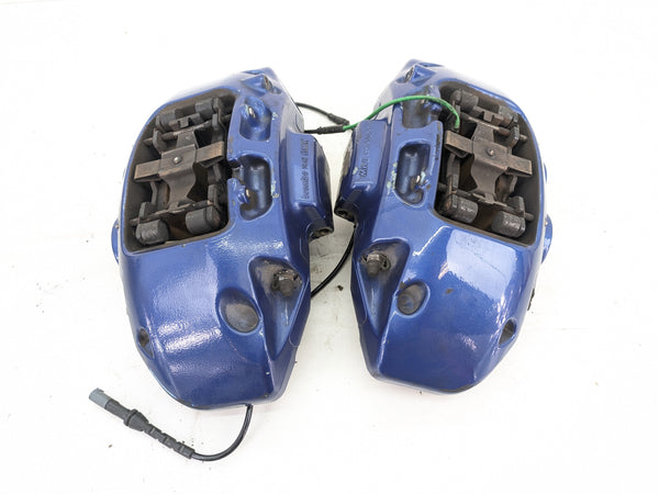BMW E70 E71 X5 X6 M Front Blue Brake Calipers Set Pair Left Right 34117847241