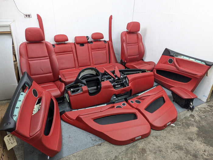 E70 X5 M Merino Red Leather Interior Set Seats With Dashboard