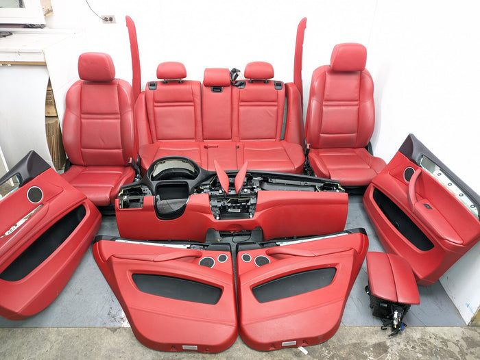 E70 X5 M Merino Red Leather Interior Set Seats With Dashboard