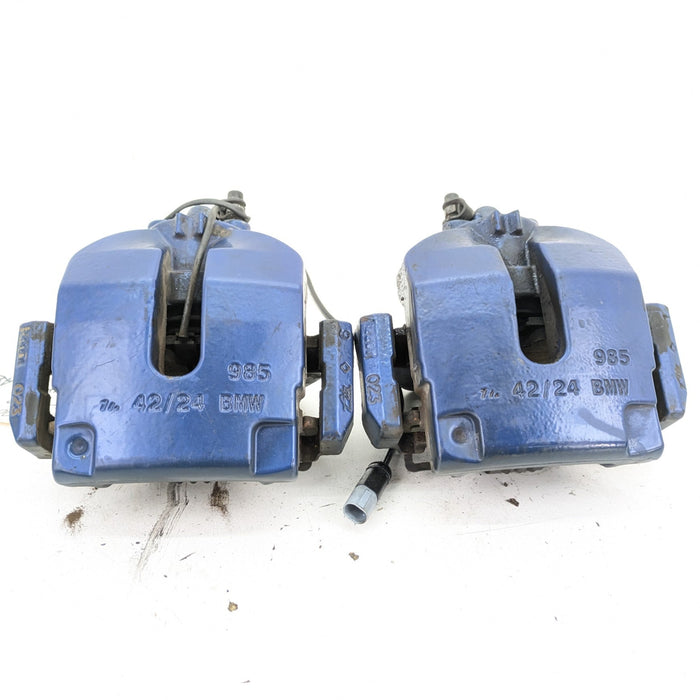 BMW E70 E71 X5 X6 M Rear Blue Brake Calipers Set Pair Left Right 34217847227