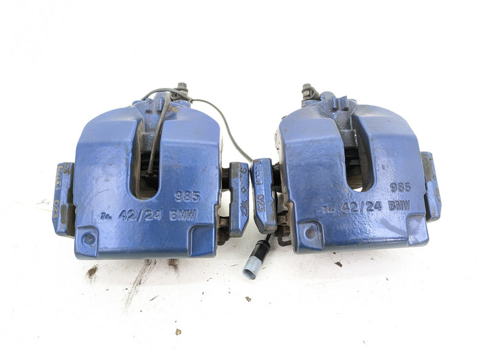BMW E70 E71 X5 X6 M Rear Blue Brake Calipers Set Pair Left Right 34217847227