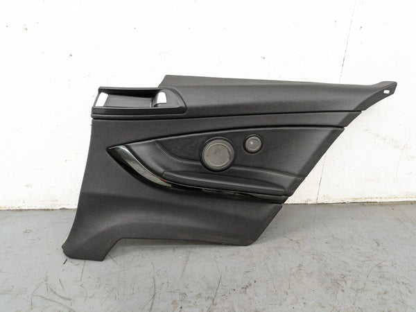 BMW F32 4 Series Right/Passenger Side Rear Black Dakota Leather Door Panel Card 51437389752