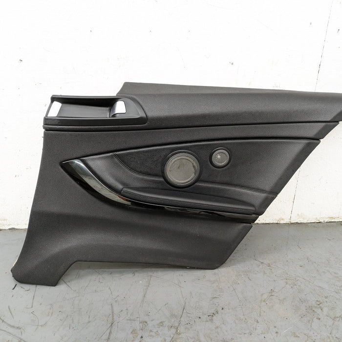 BMW F32 4 Series Right/Passenger Side Rear Black Dakota Leather Door Panel Card 51437389752