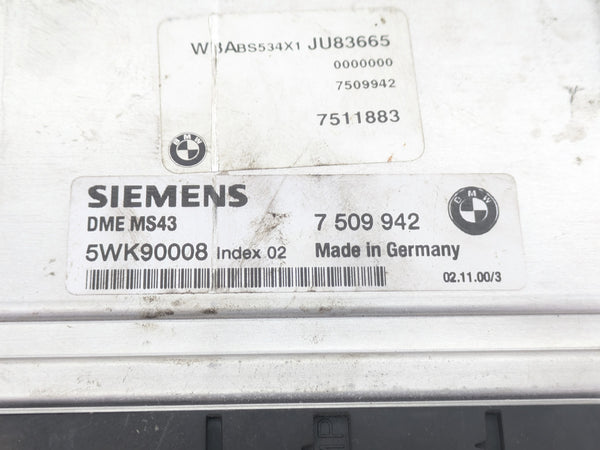 BMW E46 330ci 330i 330xi MS43 DME/ECU/Engine Control Module Computer 7509942