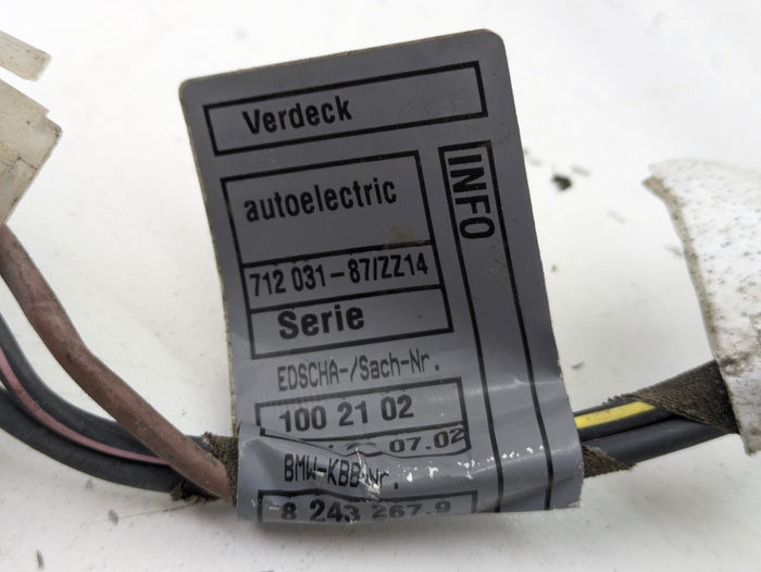 BMW E46 M3 330ci 325ci 323ci Convertible Roof/Soft Top Wiring Harness 8243267