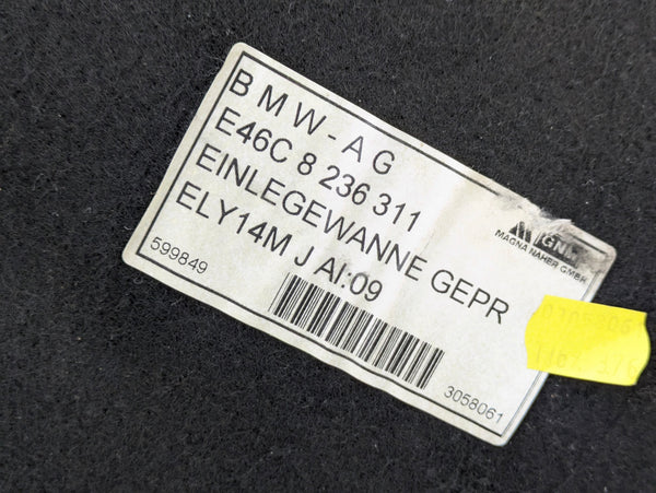 BMW E46 M3 330ci 325ci 323ci Convertible Trunk Compartment Carpet Floor 8236311