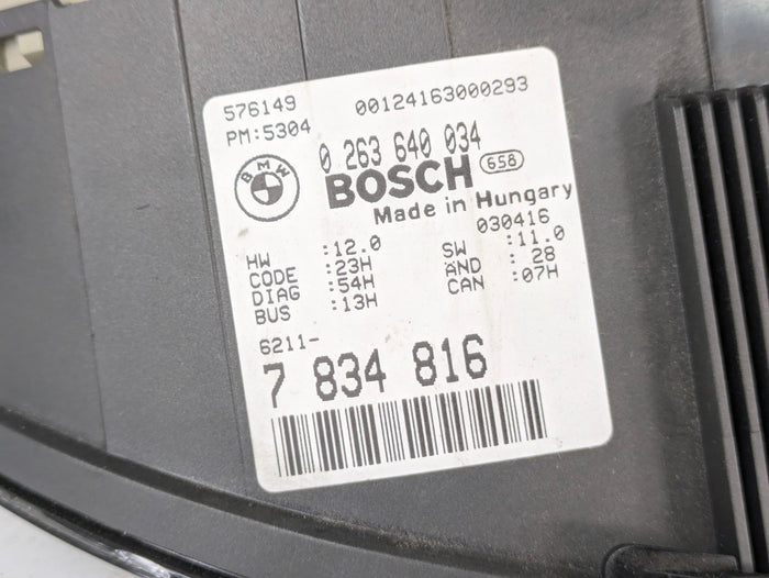 BMW E46 M3 Manual Transmission Instrument Gauge Cluster/Speedometer/Tachometer MPH 7834816