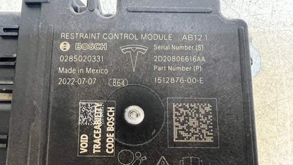 Tesla Model 3 Restraint Airbag Control Module 1512876-00-B *NOTE*