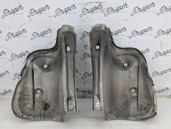 Porsche 996.2 911 Carrera 4 Rear Left/Right Bumper Exhaust Heat Shields 99650547800/99650547700
