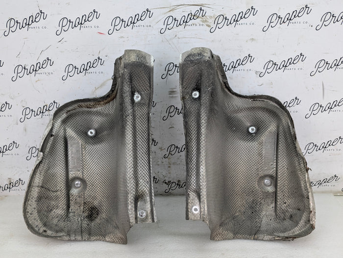 Porsche 996.2 911 Carrera 4 Rear Left/Right Bumper Exhaust Heat Shields 99650547800/99650547700