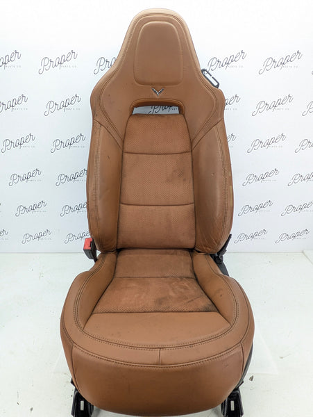 Chevrolet C7 Corvette Stingray 3LT Left/Driver Side GT Napa Leather Heated & Vented Seat Kalahari Brown (346) *DAMAGED*