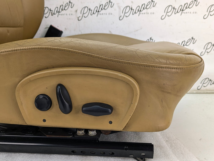 Porsche 996.2 911 Carrera 4 Front Left/Right Seats Savanna Beige Leather W/Porsche Crest