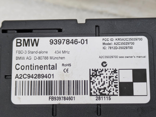 BMW F32 435xi 440xi 430xi 428xi Radio Remote Control Receiver Module 434 MHz 9397846
