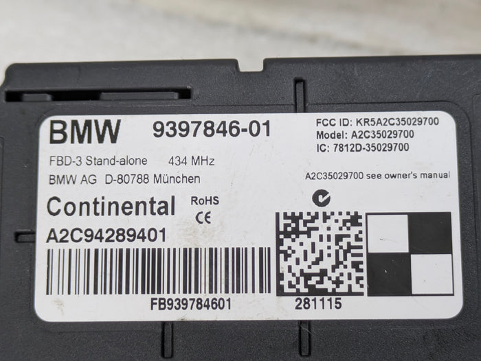 BMW F32 435xi 440xi 430xi 428xi Radio Remote Control Receiver Module 434 MHz 9397846