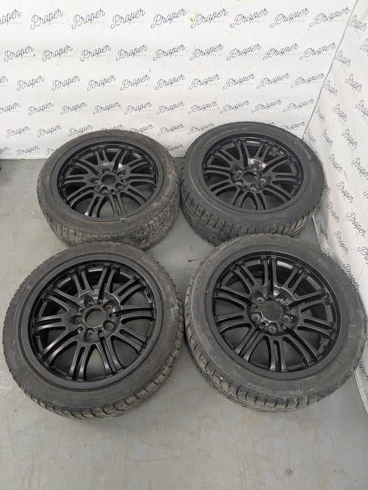 BMW E46 M3 OEM Black Staggered Style 67 Front M-Double Spoke Wheels/Rims Set Of 4 18X8 18x9 2229950/2229960 *Note*