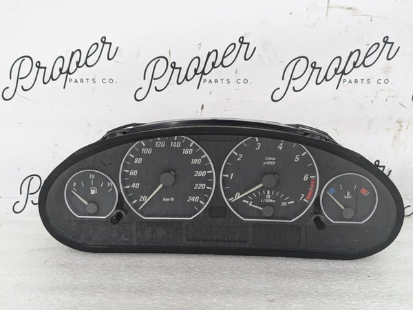BMW E46 330Ci Coupe/Convertible Grey Face Silver Ring Speedometer Automatic KMH Gasoline Instrument Gauge Cluster 6906875/1036017005