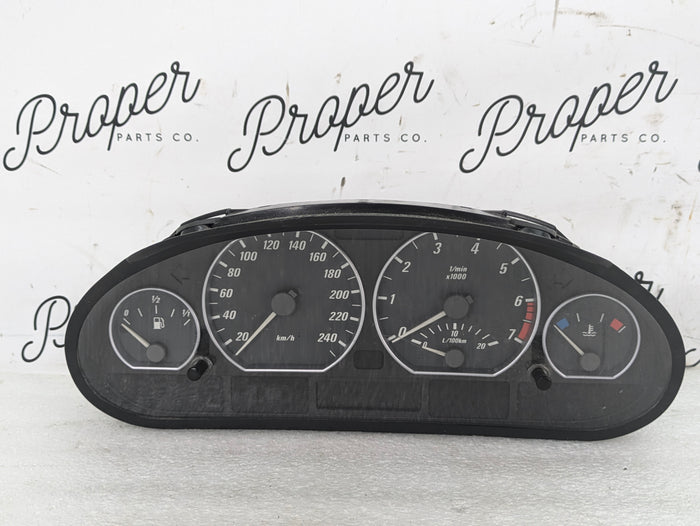 BMW E46 330Ci Coupe/Convertible Grey Face Silver Ring Speedometer Automatic KMH Gasoline Instrument Gauge Cluster 6906875/1036017005