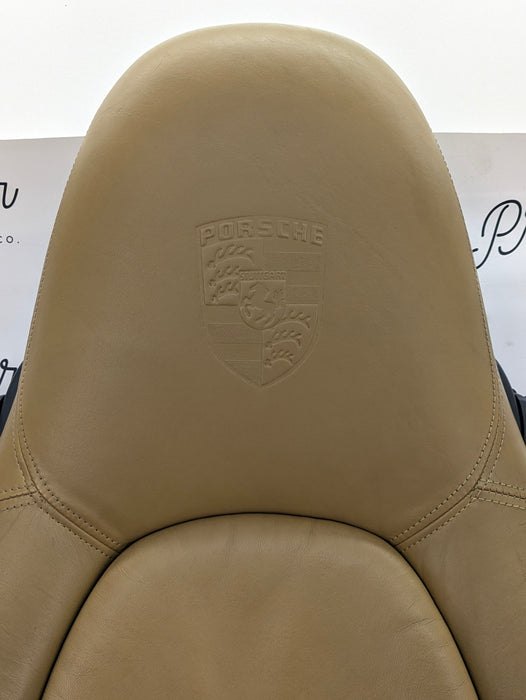 Porsche 996.2 911 Carrera 4 Front Left/Right Seats Savanna Beige Leather W/Porsche Crest