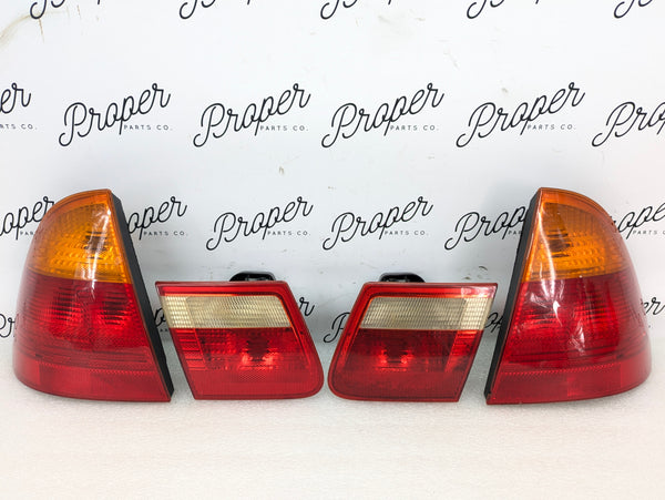 BMW E46 325i 323i Wagon Amber Tail Light Inner & Outer Set Left Right 230570/6905627/6905628/230569*Damaged*