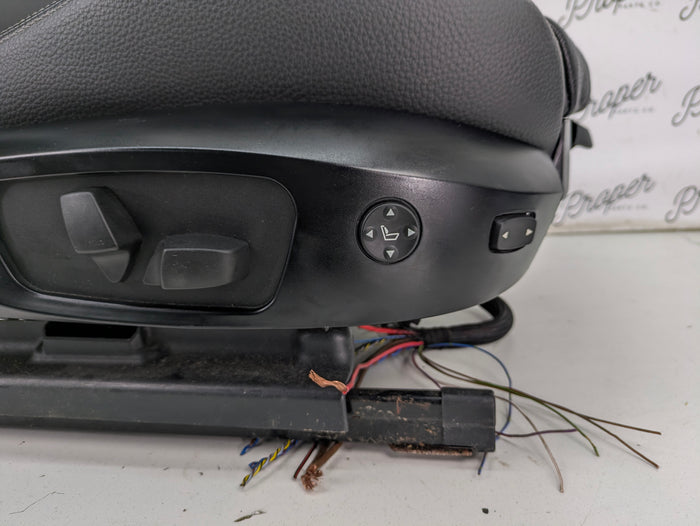BMW E90 E91 3 Series Driver & Passenger Front Black Leather Sport Seats