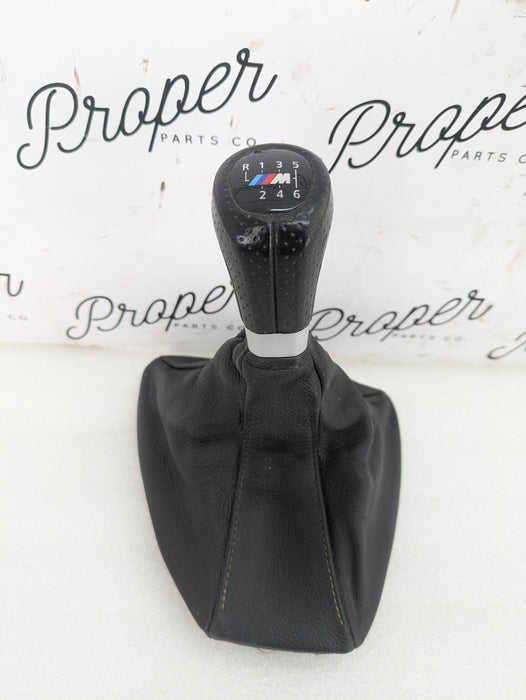 BMW E90 E91 E92 E93 335i 335xi M Sport 6 Speed Manual Transmission Gear Shift Knob & Boot Black Leather 8037308