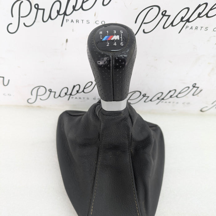 BMW E90 E91 E92 E93 335i 335xi M Sport 6 Speed Manual Transmission Gear Shift Knob & Boot Black Leather 8037308