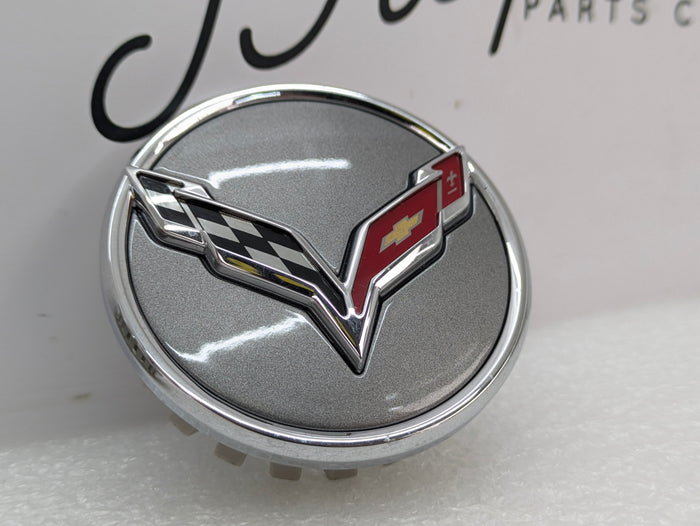 Chevrolet C7 Corvette Logo/Emblem/Badge Argent Grey Wheel Rim Center Caps Set Of 4 68mm 9595010/20995597