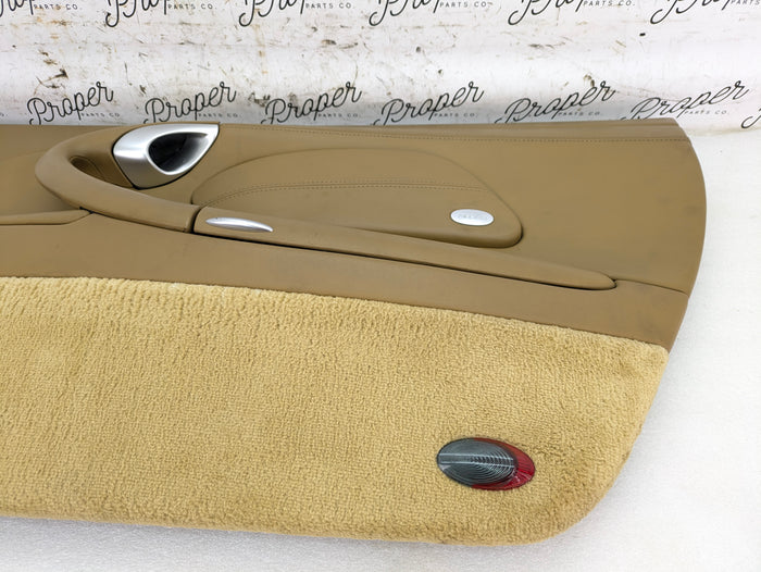 Porsche 996.2 911 Carrera 4 Cabriolet Convertible Right/Passenger Side Front Interior Door Panel Savanna Beige Leather 99655532201/99655583400