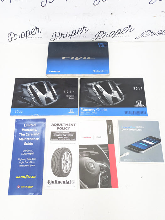2014 Honda Civic Si Owners Manual Navigation Warranty Book Literature
